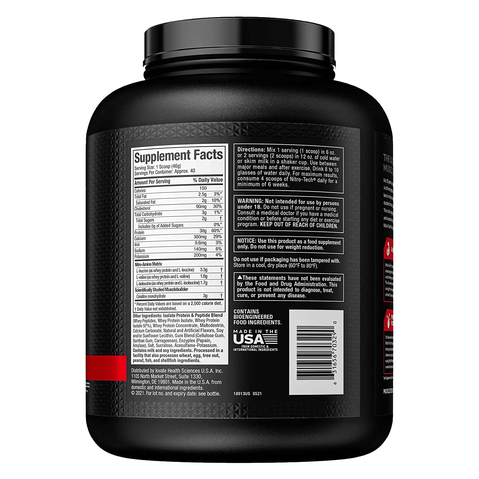 نيتروتك NitroTech Whey Protein - الصورة 2