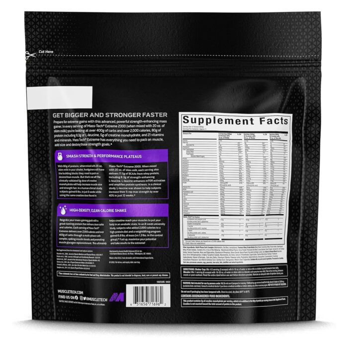 ⁦MuscleTech Mass Tech Extreme 2000, 6Lbs⁩ - الصورة ⁦2⁩