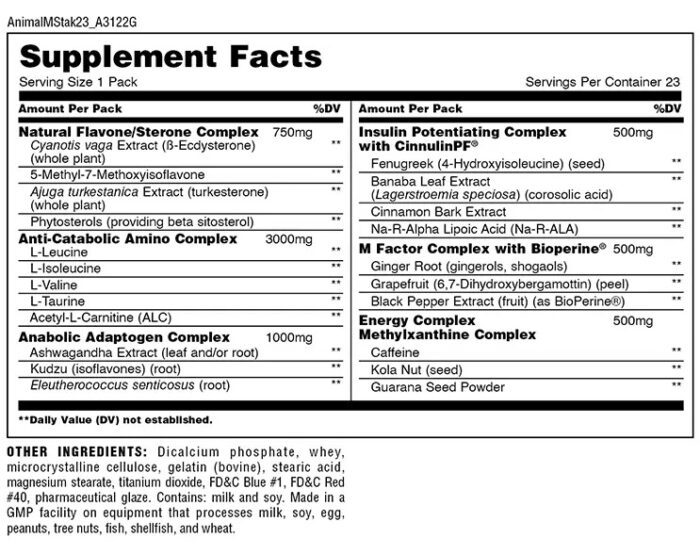 انيمال ام ستاك الأصلي سعر M-Stak في مصر كورس الضخامة مكملات كمال أجسام مصر turkesterone egypt anabolic non hormonal مكمل لزيادة الشهية protein partitioning supplement