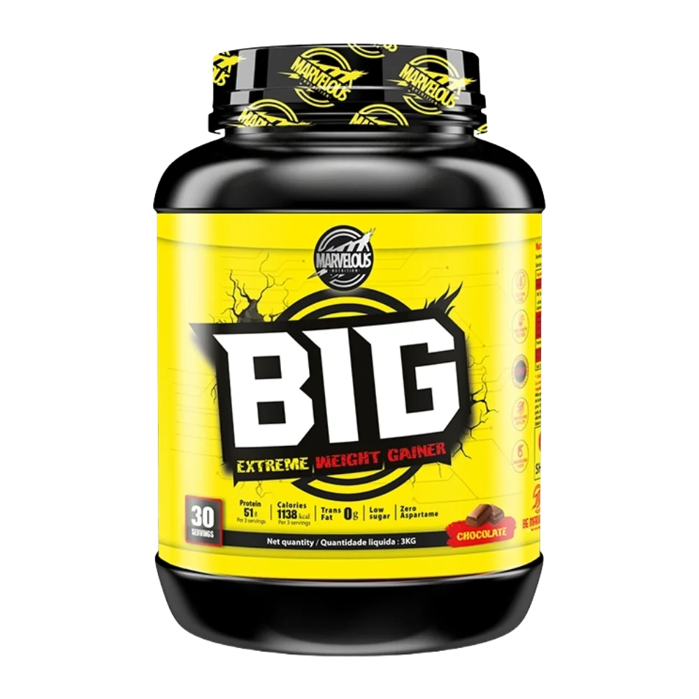 Marvelous-Nutrition-BIG-Extreme-Weight-Gainer-3KG-30-Servings مكمل زيادة الوزن مكمل تضخيم العضلات مكمل الكربوهيدرات والبروتين أفضل جينر لزيادة الوزن جينر للأشخاص النحيفين مكمل لزيادة الكتلة العضلية مكمل رياضي للتضخيم