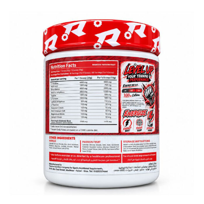 Pre Workout Energy Pre Workout Pump Pre Workout Focus Beta Alanine Pre Workout Citrulline Malate Pre Workout Pre Workout 60 Servings Mango Passion Fruit Pre Workout